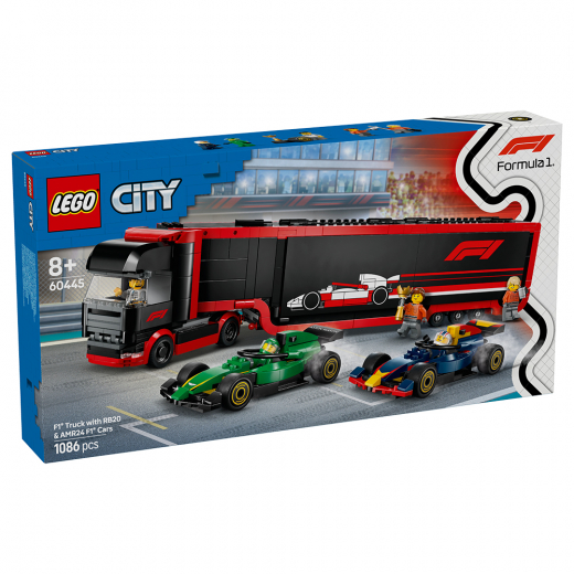 LEGO City - F1-lastbil med RB20 og AMR24 F1-biler i gruppen LEGETØJ / LEGO / LEGO City hos Spelexperten (60445)