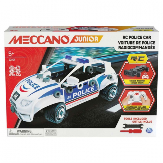 Meccano JR - RC politibil i gruppen LEGETØJ / Byggeklodser / Meccano hos Spelexperten (6064177)