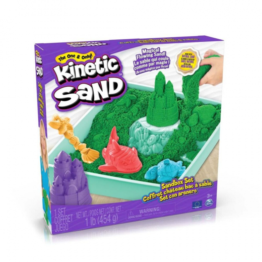 Kinetic Sand Sandbox Sæt - Grøn i gruppen LEGETØJ / Skab & mal / Kinetic Sand hos Spelexperten (6067479)