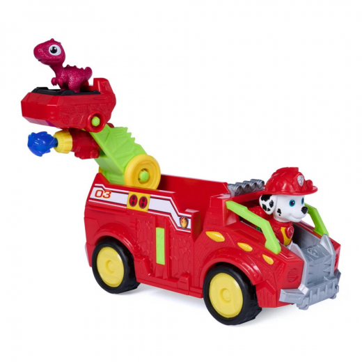 Paw Patrol - The Dino Movie - Marshall Dino Rescue Fire Truck i gruppen LEGETØJ / Figurer og legesæt / Paw Patrol hos Spelexperten (6075757)