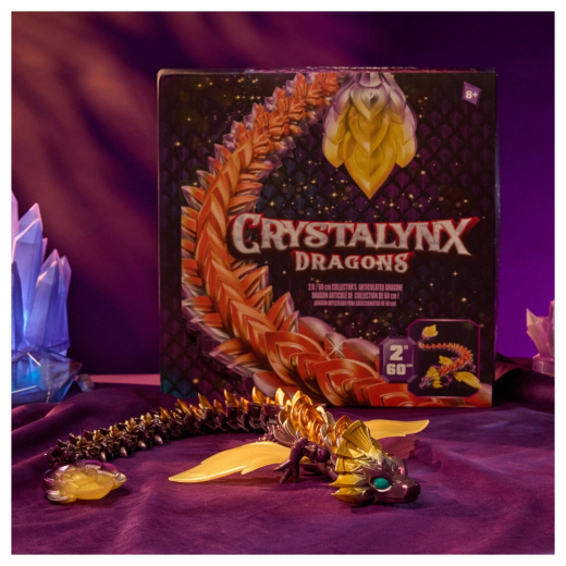CrystaLynx Dragon Drage Aurora Scales Solaris 60 cm i gruppen LEGETØJ hos Spelexperten (6077523)