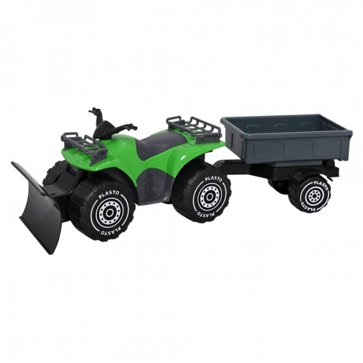 Plasto Quad bike med trailer - Grøn i gruppen LEGETØJ / Legetøjskøretøjer / Plasto hos Spelexperten (6410310216017)