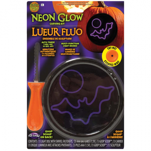Neon Glow Carving Kit Bat i gruppen LEGETØJ / Maskerade / Halloween / Tilbehør Halloween hos Spelexperten (6462-B)