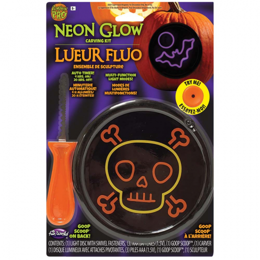 Neon Glow Carving Kit Skull i gruppen LEGETØJ / Maskerade / Halloween / Tilbehør Halloween hos Spelexperten (6462-S)