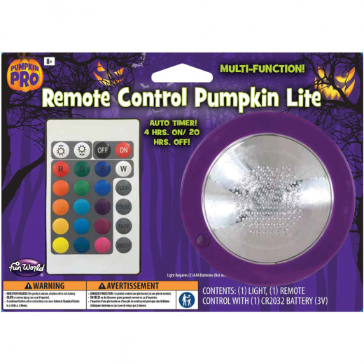 Deluxe Remote Pumpkin Light i gruppen LEGETØJ / Maskerade / Halloween / Tilbehør Halloween hos Spelexperten (6494)