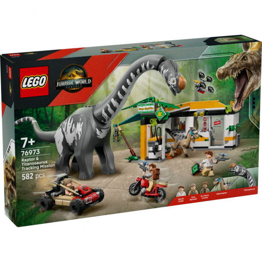 LEGO Jurassic World - Sporingsmission: Raptor og titanosaurus i gruppen LEGETØJ / LEGO / LEGO Jurassic World hos Spelexperten (76973)
