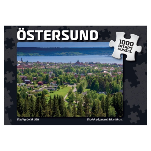 Puslespil: Östersund Stad i grönt & blått 1000 Brikker i gruppen PUSLESPIL / 1000 brikker hos Spelexperten (7863)
