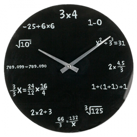 Vægur – Matematik, i sort glas i gruppen LEGETØJ / Sjove gadgets / Sjove gaver hos Spelexperten (79-3029)