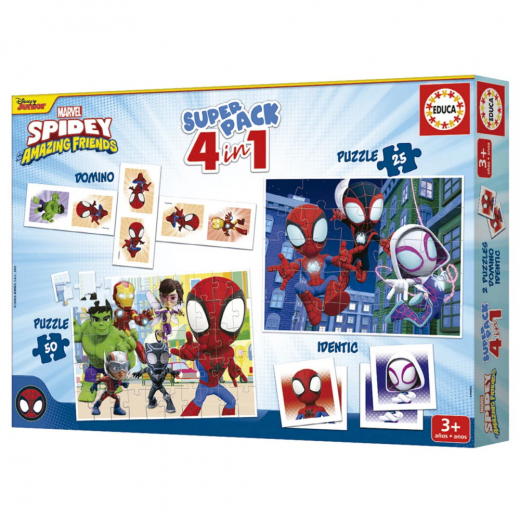 Marvel Spidey and his Amazing Friends - Super Pack 4in1 i gruppen PUSLESPIL / Puslespil til børn hos Spelexperten (80-19682)