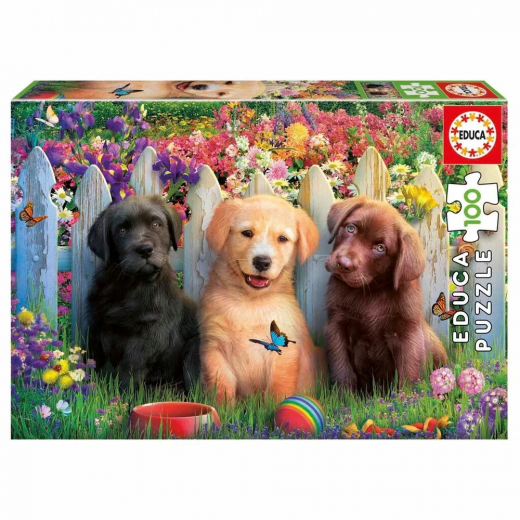 Educa: Posing Puppies 100 Brikker i gruppen PUSLESPIL / Puslespil til børn hos Spelexperten (80-19994)