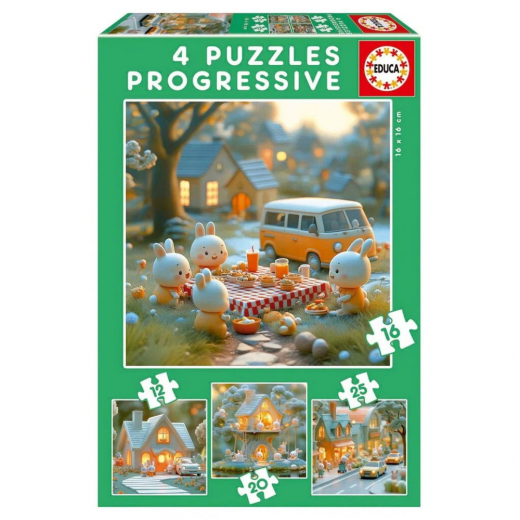 Educa Progressive: Bunny City 12-25 Brikker i gruppen PUSLESPIL / < 750 brikker hos Spelexperten (80-20217)