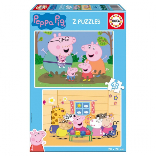 Educa Peppa Pig 2x48 Brikker i gruppen PUSLESPIL / < 750 brikker hos Spelexperten (80-20327)