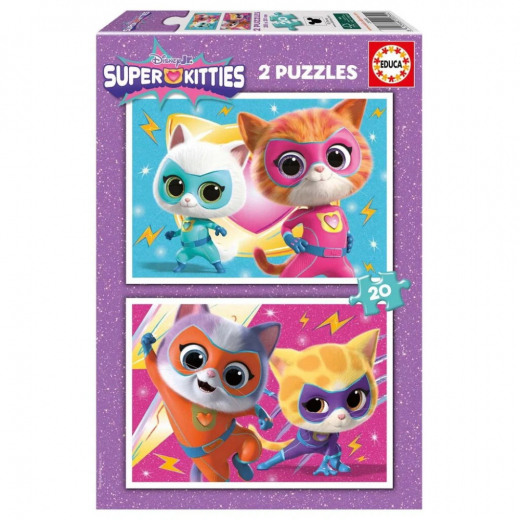 Educa: Disney Junior Super Kitties 2 x 20 Brikker i gruppen PUSLESPIL / Puslespil til børn hos Spelexperten (80-20340)