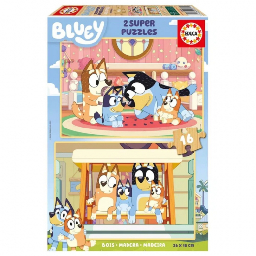 Educa Puzzle: Bluey 2 x 16  i gruppen PUSLESPIL / Puslespil til børn hos Spelexperten (80-20347)