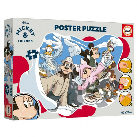 Educa Poster Puslespil: Disney Mickey & Friends 250 Brikker i gruppen PUSLESPIL / < 750 brikker hos Spelexperten (80-20487)