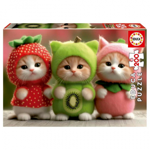 Educa Puslespil: Fruitie kitties 200 Brikker i gruppen PUSLESPIL / < 750 brikker hos Spelexperten (80-20496)
