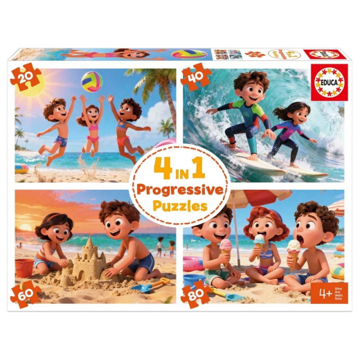 Educa Progressive: Day at the beach 20-80 Brikker i gruppen PUSLESPIL / < 750 brikker hos Spelexperten (80-20503)