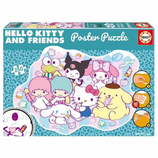 Educa Poster Puslespil: Hello Kitty And Friends 250 Brikker i gruppen PUSLESPIL / < 750 brikker hos Spelexperten (80-20506)