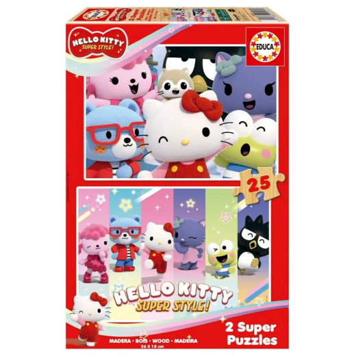 Educa Puslespil: Hello Kitty Super Style 2 x 25 Brikker i gruppen PUSLESPIL / Puslespil til børn hos Spelexperten (80-20507)