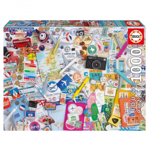 Educa Puslespil: Travel collage 1000 Brikker i gruppen PUSLESPIL / 1000 brikker hos Spelexperten (80-20560)