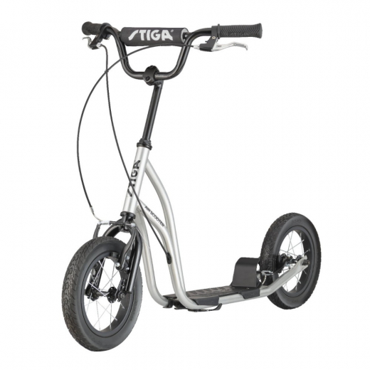 Air Scooter 12'' Solid Tire Silver Black i gruppen LEGETØJ / Cykler hos Spelexperten (8073-8112-00)