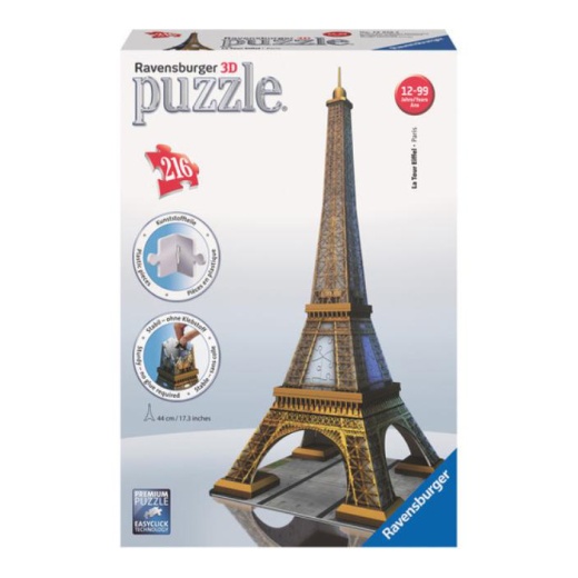 Ravensburger 3D The Eiffel Tower 216 Brikker i gruppen PUSLESPIL / 3D puslespil hos Spelexperten (8125562)