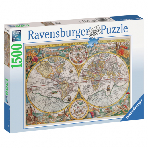 Ravensburger: Historisk Verdenskort 1500 Brikker i gruppen PUSLESPIL / 1500 brikker hos Spelexperten (8163816)