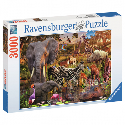 Ravensburger: Afrikanske dyr 3000 Brikker i gruppen  hos Spelexperten (8170371)