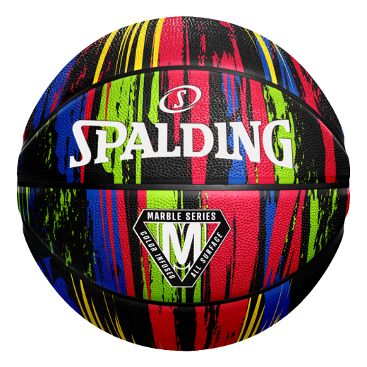 Spalding Marble Series Black Rainbow Rubber Basketball sz 5 i gruppen  hos Spelexperten (84587Z)