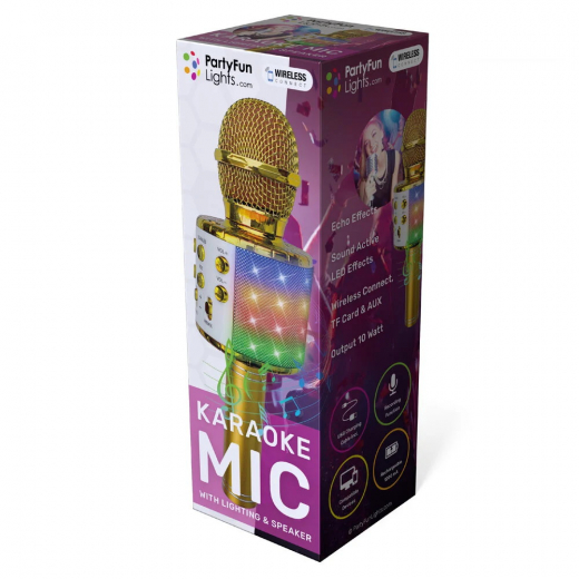 PFL Karaoke Microphone Gold i gruppen LEGETØJ / Sjove gadgets / Lyd & lys hos Spelexperten (86533)