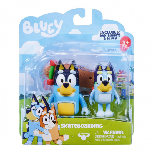 Bluey 2 pack figurer, Skateboarding i gruppen LEGETØJ / Figurer og legesæt / Bluey hos Spelexperten (90076-2)