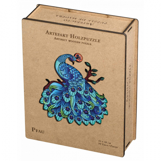 Artefakt Wooden Puzzle - Peacock 99 Brikker i gruppen PUSLESPIL / Puslespil i træ hos Spelexperten (9021)