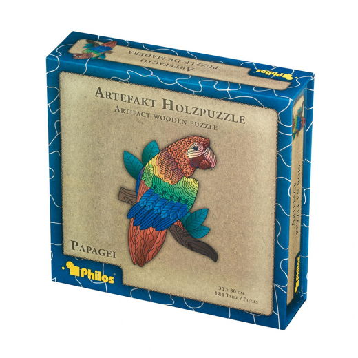 Artefakt Wooden Puzzle - Parrot 181 brikker i gruppen PUSLESPIL / Puslespil i træ hos Spelexperten (9022)