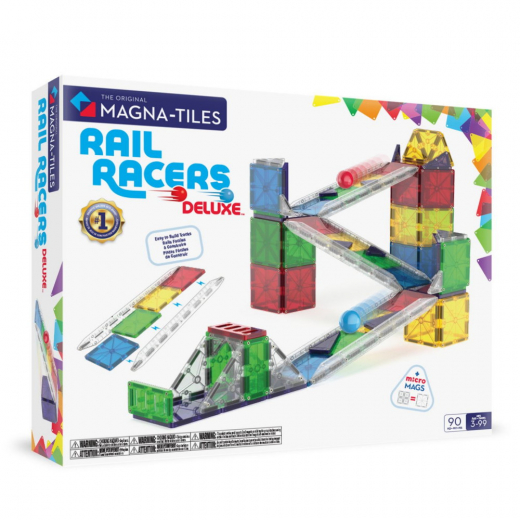 Magna-Tiles Rail Racers Deluxe 90 Pcs i gruppen LEGETØJ / Byggeklodser / Magna-Tiles hos Spelexperten (90361)