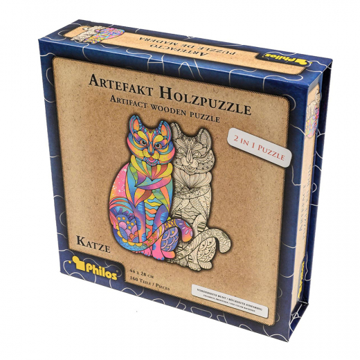 Artefakt Wooden Puzzle - Cat 160 Brikker i gruppen PUSLESPIL / Puslespil i træ hos Spelexperten (9087)