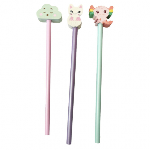 Blyanter med viskelæder, Pastel i gruppen LEGETØJ / Skab & mal / Skriv og Tegn / Blyanter og farveblyanter hos Spelexperten (910401)