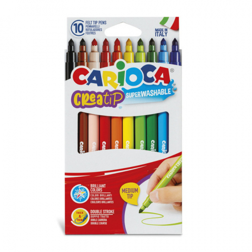 Carioca Fiberpenne Creatip 10 stk i gruppen LEGETØJ / Skab & mal / Skriv og Tegn hos Spelexperten (950121)