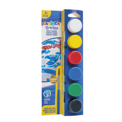Carioca Tempera 6 x 25 ml i gruppen LEGETØJ / Skab & mal hos Spelexperten (950122)