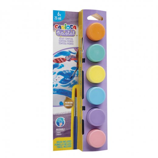 Carioca Tempera Pastel 6 x 25 ml i gruppen LEGETØJ / Skab & mal hos Spelexperten (950123)