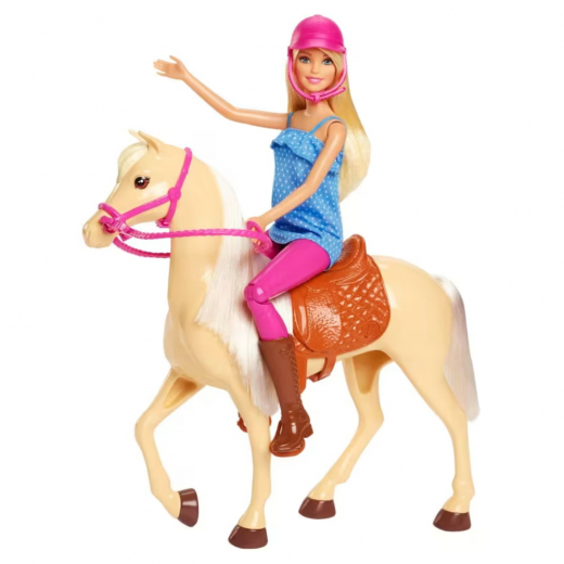 Barbie Dukke med hest i gruppen LEGETØJ / Barbie / Barbie køretøjer hos Spelexperten (960-0203)