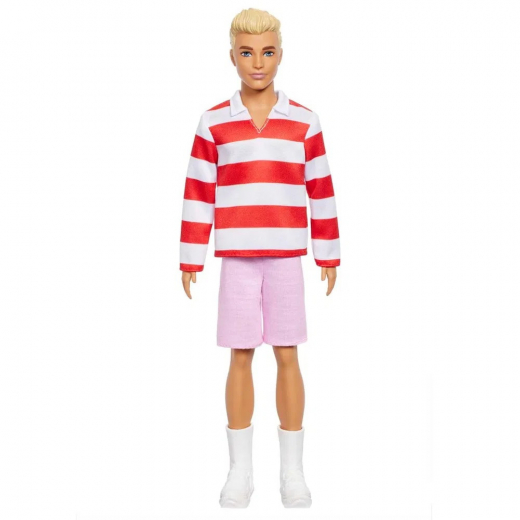 Barbie Fashionista - Ken Røde og Hvide Striber i gruppen LEGETØJ / Barbie / Barbie Fashionista hos Spelexperten (960-2558)