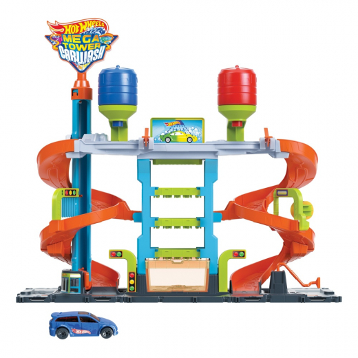 Hot Wheels City Mega Tower Car Wash i gruppen LEGETØJ / Legetøjskøretøjer / Hot Wheels hos Spelexperten (965-0213)