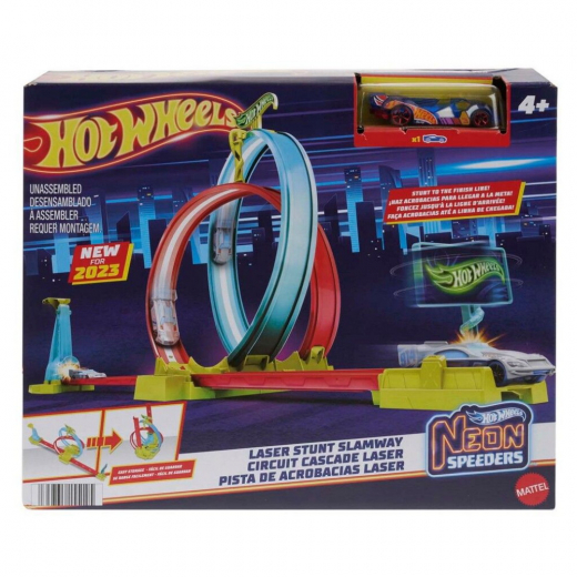 Hot Wheels Action Neon Laser Stunt Slamway i gruppen LEGETØJ / Legetøjskøretøjer / Hot Wheels hos Spelexperten (965-2303)