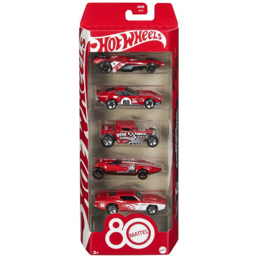 Hot Wheels Mattel 80th 5 Pack i gruppen LEGETØJ / Legetøjskøretøjer / Hot Wheels hos Spelexperten (965-2561)