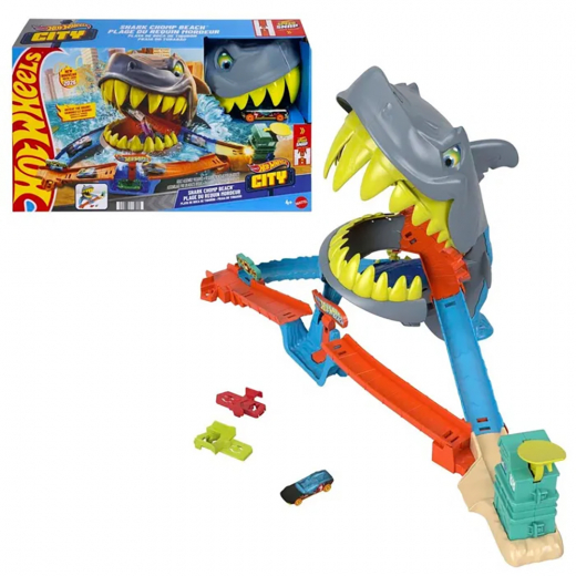 Hot Wheels City Shark Chomp Beach i gruppen LEGETØJ / Legetøjskøretøjer / Hot Wheels hos Spelexperten (965-2607)