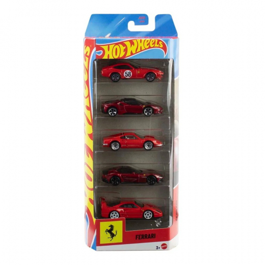 Hot Wheels Ferrari 1:64 5-Pack i gruppen LEGETØJ / Legetøjskøretøjer / Hot Wheels hos Spelexperten (965-2632)