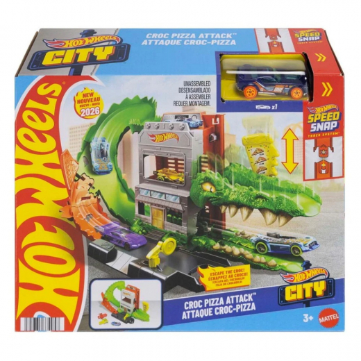 Hot Wheels City Croc Pizza Attack i gruppen LEGETØJ / Legetøjskøretøjer / Hot Wheels hos Spelexperten (965-2651)