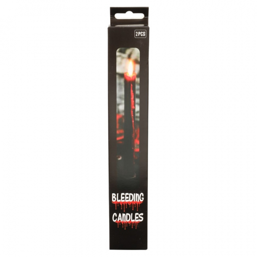 Bleeding Candles Lys Sort 2 pak i gruppen LEGETØJ / Maskerade / Halloween / Tilbehør Halloween hos Spelexperten (96697)