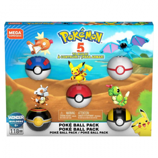 MEGA Pokémon Poké Ball 5-Pack i gruppen  hos Spelexperten (973-2312)