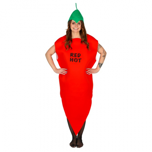 Red Hot Chilli Pepper Dragt Rød Voksen i gruppen LEGETØJ / Rollespil / Klæde sig ud hos Spelexperten (97826)